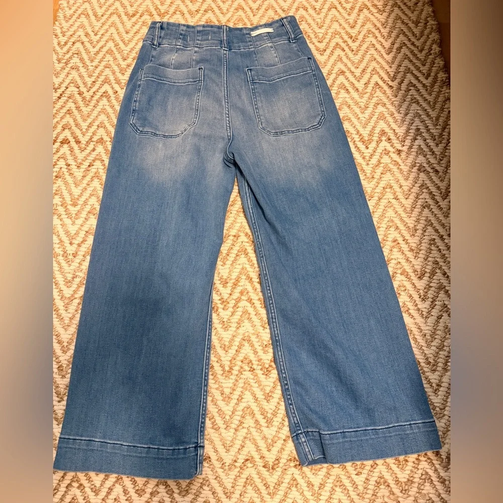 Anthropologie Pilcro and the Letterpress Light Blue Cropped Wide-Leg Jeans, 27P - Picture 2 of 8